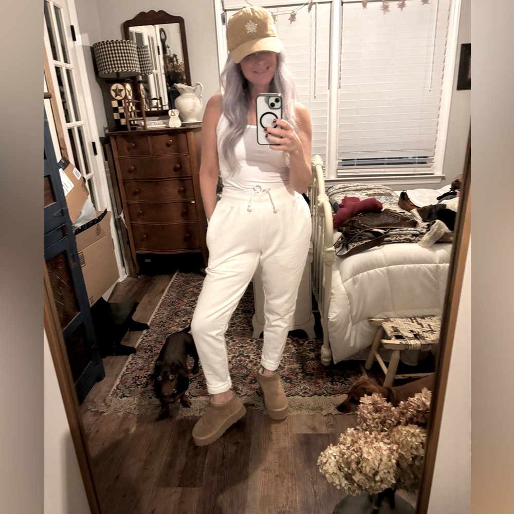 Champion Reverse Weave White Joggers